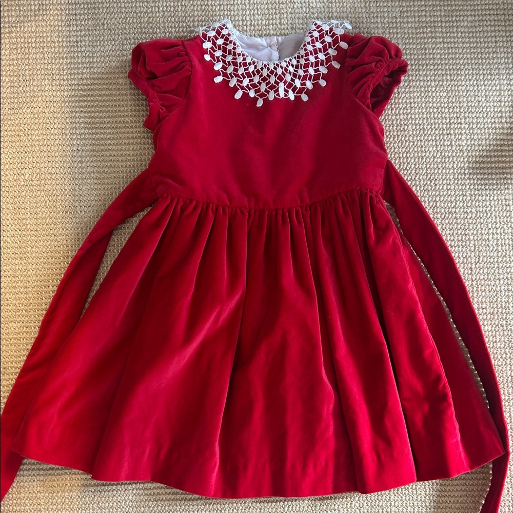 Seesaw Society Red Dress with White Lace Collar